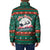Bulgaria Christmas Padded Jacket with Green-Red Theme, Golden Lion, and Santa Sleigh Motif - Wonder Print Shop