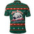 Bulgaria Christmas Polo Shirt with Green-Red Theme, Golden Lion, and Santa Sleigh Motif - Wonder Print Shop