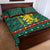 Bulgaria Christmas Quilt Bed Set with Green-Red Theme, Golden Lion, and Santa Sleigh Motif - Wonder Print Shop