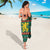 Bulgaria Christmas Sarong with Green-Red Theme, Golden Lion, and Santa Sleigh Motif - Wonder Print Shop