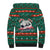 Bulgaria Christmas Sherpa Hoodie with Green-Red Theme, Golden Lion, and Santa Sleigh Motif - Wonder Print Shop