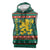Bulgaria Christmas Sleeveless Hoodie with Green-Red Theme, Golden Lion, and Santa Sleigh Motif - Wonder Print Shop