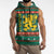 Bulgaria Christmas Sleeveless Hoodie with Green-Red Theme, Golden Lion, and Santa Sleigh Motif - Wonder Print Shop