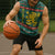 Bulgaria Christmas Sleeveless Hoodie with Green-Red Theme, Golden Lion, and Santa Sleigh Motif - Wonder Print Shop