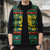 Bulgaria Christmas Sleeveless Puffer Jacket with Green-Red Theme, Golden Lion, and Santa Sleigh Motif - Wonder Print Shop