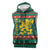 Bulgaria Christmas Sleeveless Zip Hoodie with Green-Red Theme, Golden Lion, and Santa Sleigh Motif - Wonder Print Shop