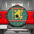 Bulgaria Christmas Spare Tire Cover with Green-Red Theme, Golden Lion, and Santa Sleigh Motif - Wonder Print Shop