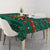 Bulgaria Christmas Tablecloth with Green-Red Theme, Golden Lion, and Santa Sleigh Motif - Wonder Print Shop