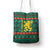 Bulgaria Christmas Tote Bag with Green-Red Theme, Golden Lion, and Santa Sleigh Motif - Wonder Print Shop