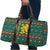 Bulgaria Christmas Travel Bag with Green-Red Theme, Golden Lion, and Santa Sleigh Motif - Wonder Print Shop