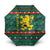 Bulgaria Christmas Umbrella with Green-Red Theme, Golden Lion, and Santa Sleigh Motif - Wonder Print Shop