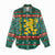 Bulgaria Christmas Women Casual Shirt with Green-Red Theme, Golden Lion, and Santa Sleigh Motif - Wonder Print Shop
