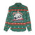 Bulgaria Christmas Women Casual Shirt with Green-Red Theme, Golden Lion, and Santa Sleigh Motif - Wonder Print Shop