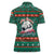 Bulgaria Christmas Women Polo Shirt with Green-Red Theme, Golden Lion, and Santa Sleigh Motif - Wonder Print Shop