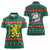 Bulgaria Christmas Women Polo Shirt with Green-Red Theme, Golden Lion, and Santa Sleigh Motif - Wonder Print Shop