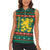 Bulgaria Christmas Women Sleeveless Polo Shirt with Green-Red Theme, Golden Lion, and Santa Sleigh Motif - Wonder Print Shop