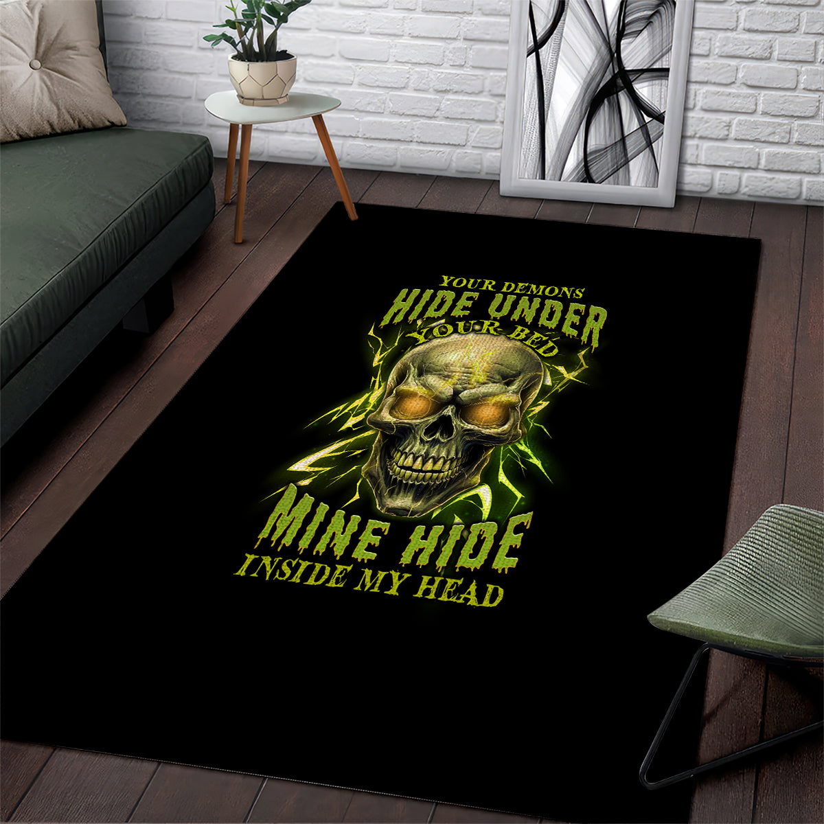 Your Demons Hide Under Your Bed Area Rug - Wonder Print Shop