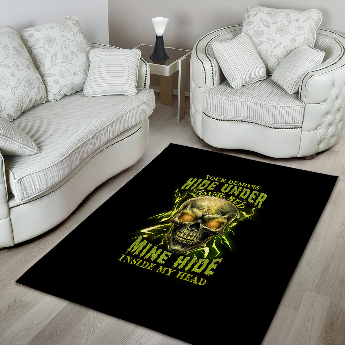 Your Demons Hide Under Your Bed Area Rug - Wonder Print Shop