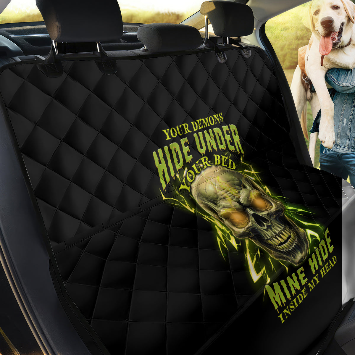 Your Demons Hide Under Your Bed Back Car Seat Cover - Wonder Print Shop