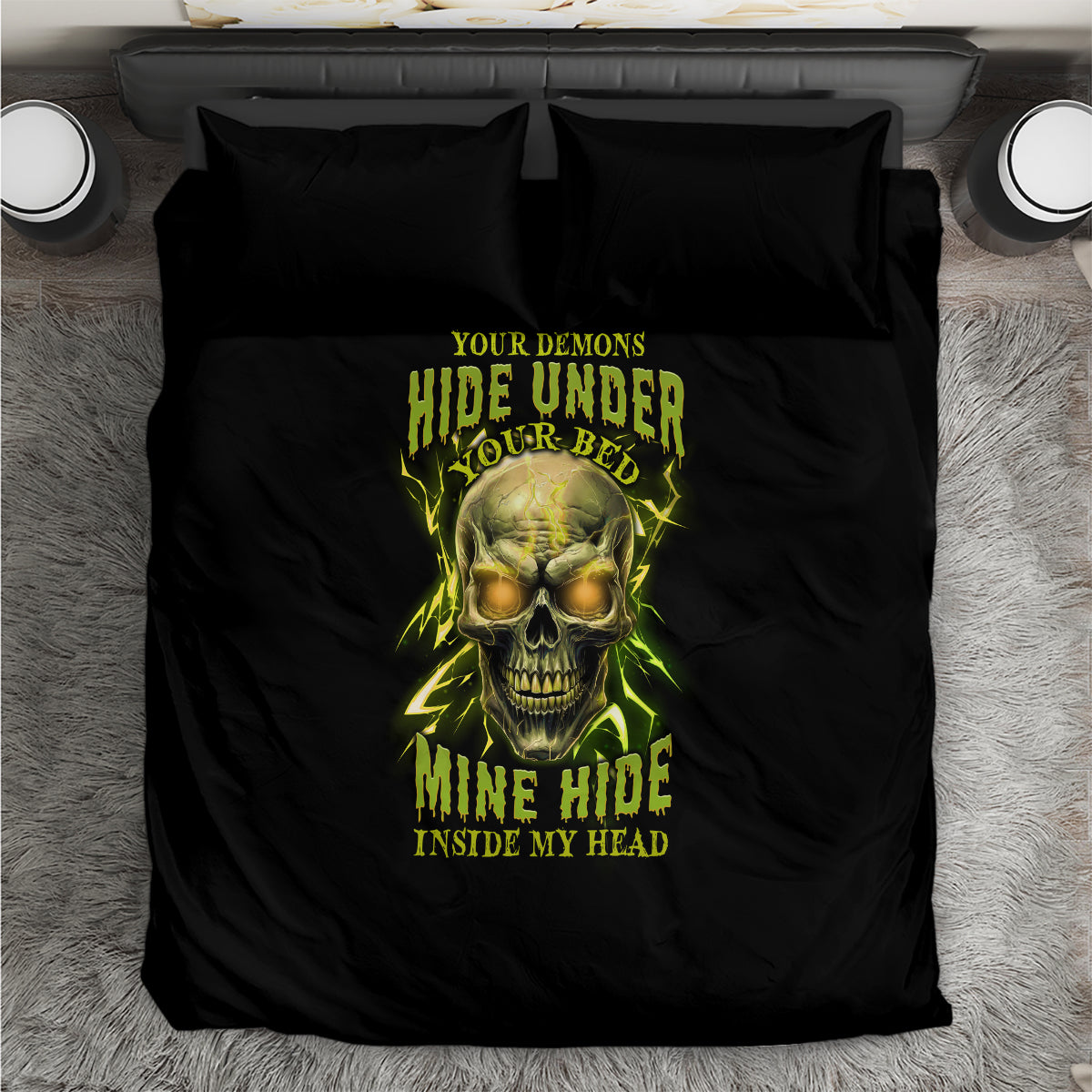 Your Demons Hide Under Your Bed Bedding Set - Wonder Print Shop