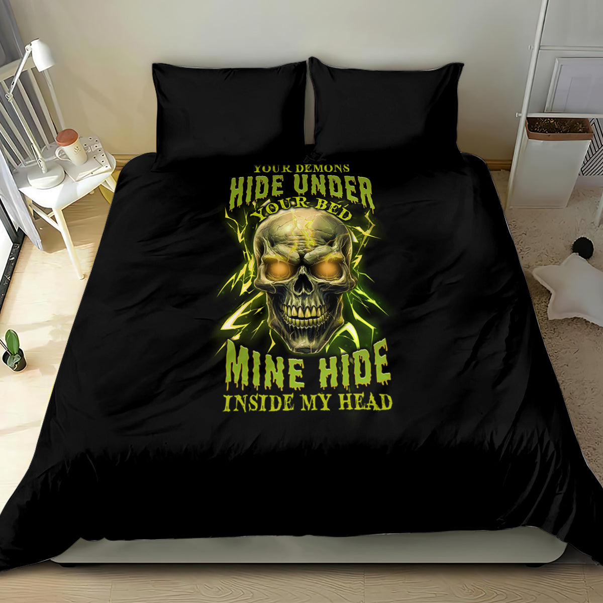 Your Demons Hide Under Your Bed Bedding Set - Wonder Print Shop