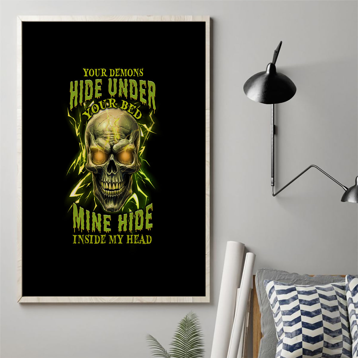 Your Demons Hide Under Your Bed Canvas Wall Art - Wonder Print Shop