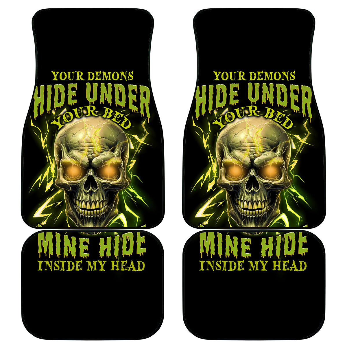 Your Demons Hide Under Your Bed Car Mats - Wonder Print Shop