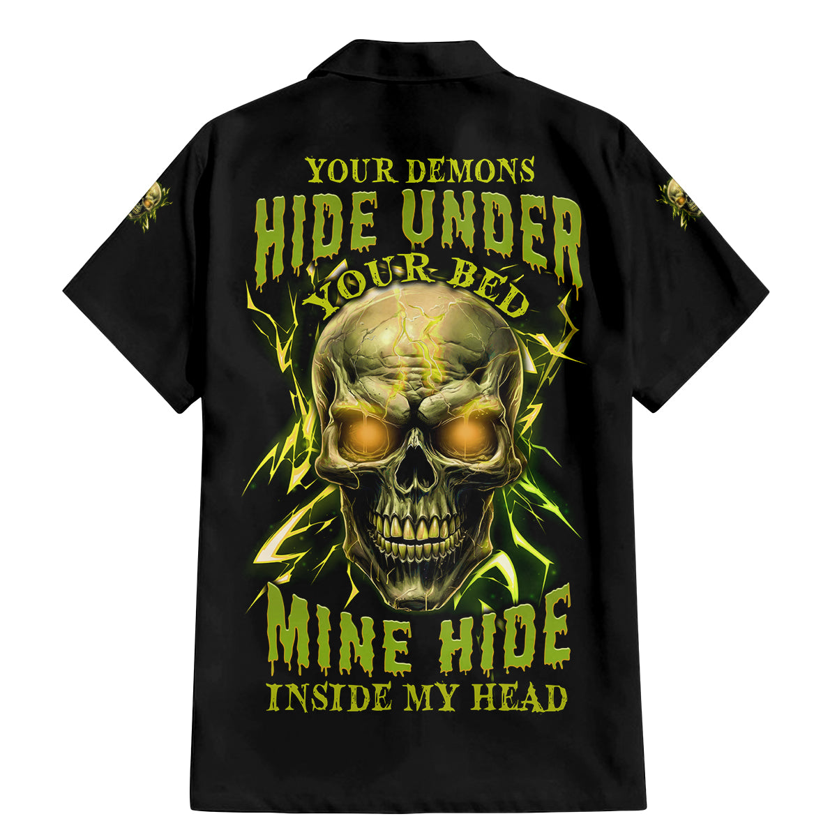 Your Demons Hide Under Your Bed Family Matching Mermaid Dress and Hawaiian Shirt - Wonder Print Shop