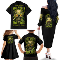 Your Demons Hide Under Your Bed Family Matching Off Shoulder Long Sleeve Dress and Hawaiian Shirt - Wonder Print Shop