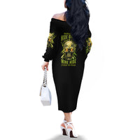 Your Demons Hide Under Your Bed Family Matching Off Shoulder Long Sleeve Dress and Hawaiian Shirt - Wonder Print Shop