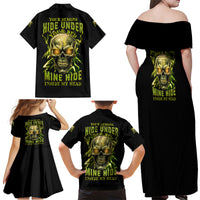 Your Demons Hide Under Your Bed Family Matching Off Shoulder Maxi Dress and Hawaiian Shirt - Wonder Print Shop