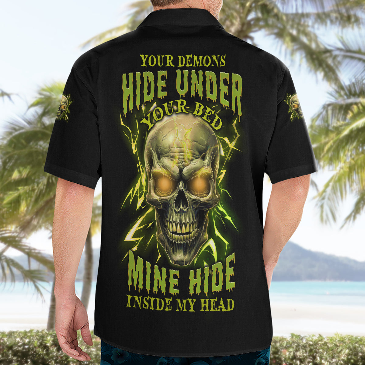 Your Demons Hide Under Your Bed Hawaiian Shirt - Wonder Print Shop
