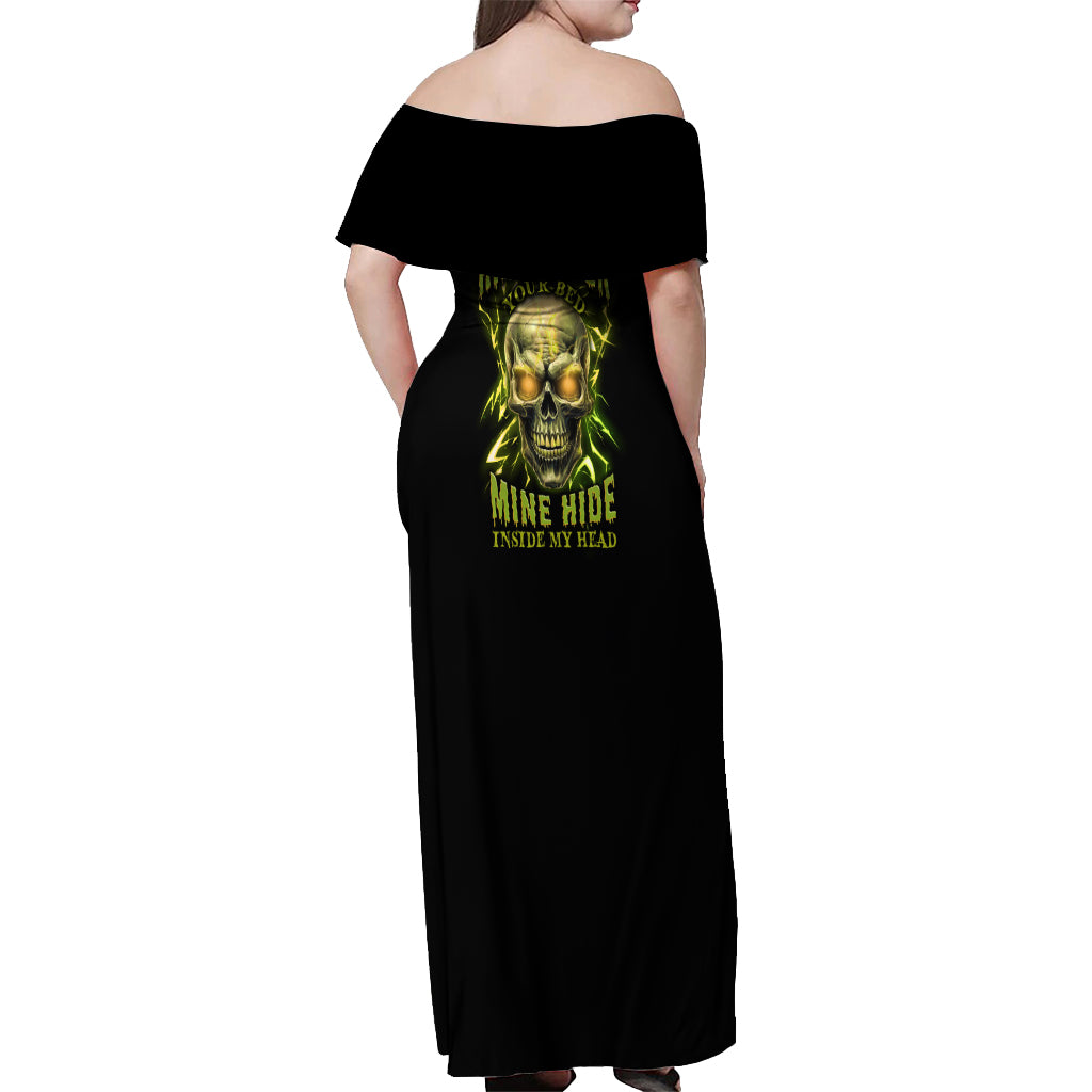 Your Demons Hide Under Your Bed Off Shoulder Maxi Dress - Wonder Print Shop