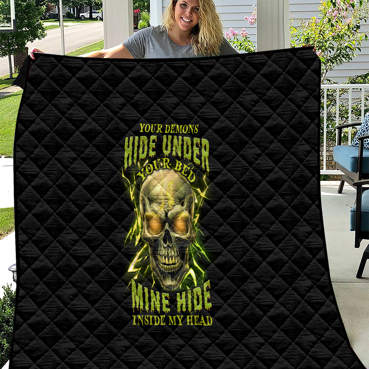 Your Demons Hide Under Your Bed Quilt - Wonder Print Shop