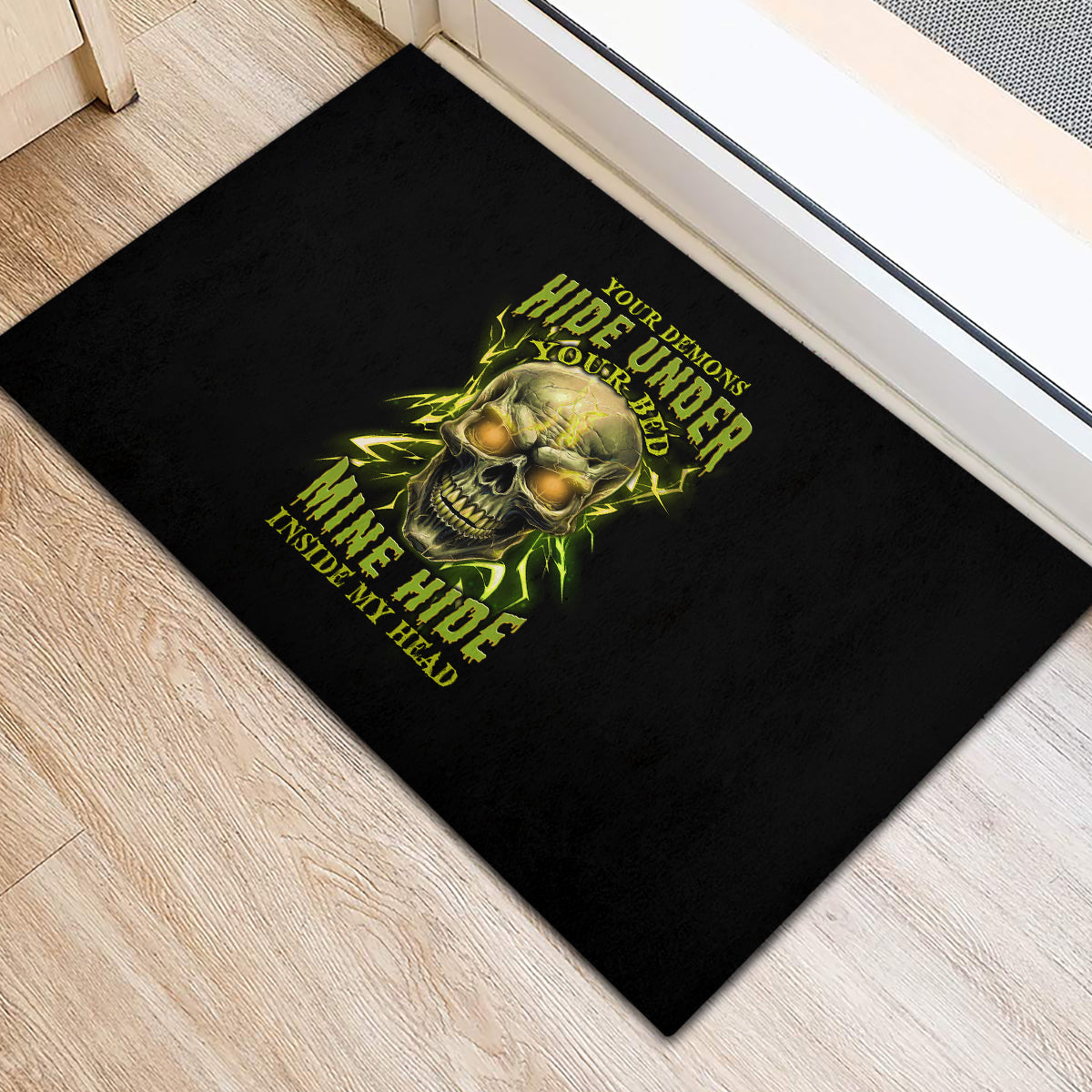 Your Demons Hide Under Your Bed Rubber Doormat - Wonder Print Shop