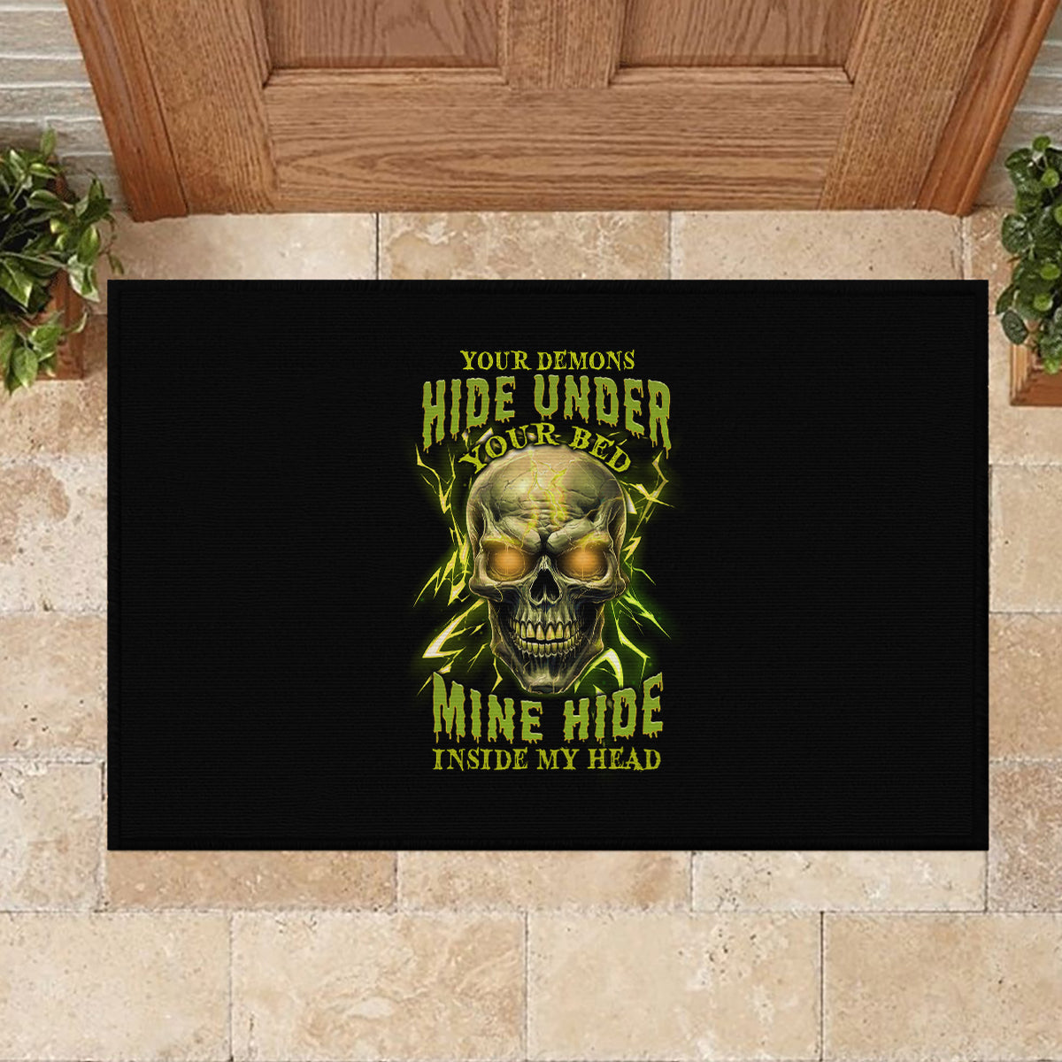 Your Demons Hide Under Your Bed Rubber Doormat - Wonder Print Shop