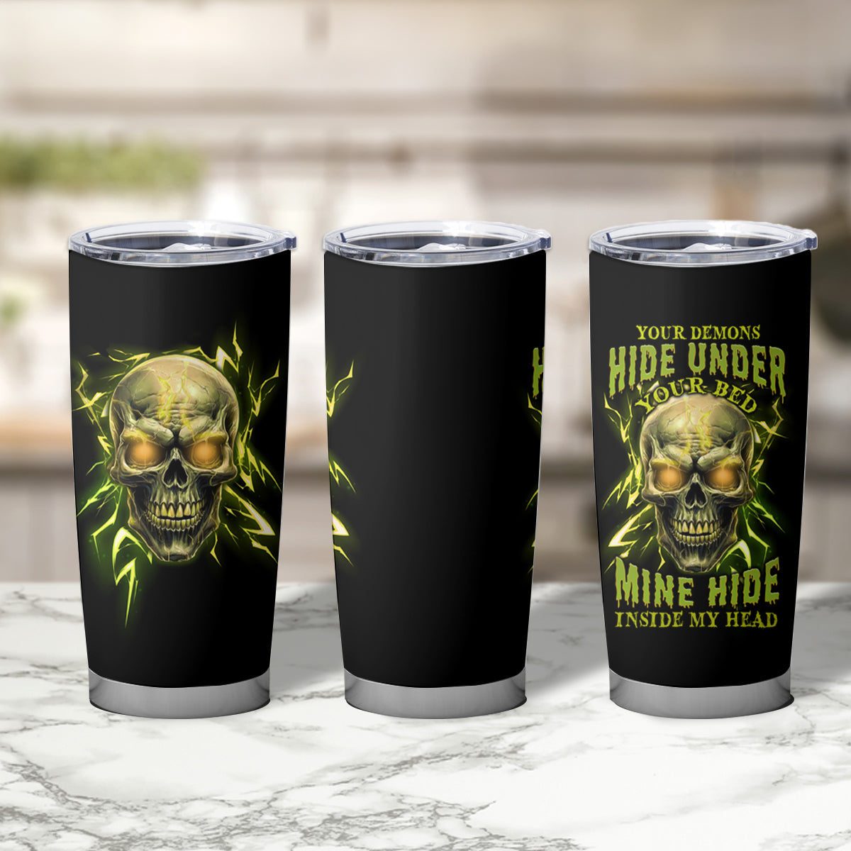 Your Demons Hide Under Your Bed Tumbler Cup - Wonder Print Shop