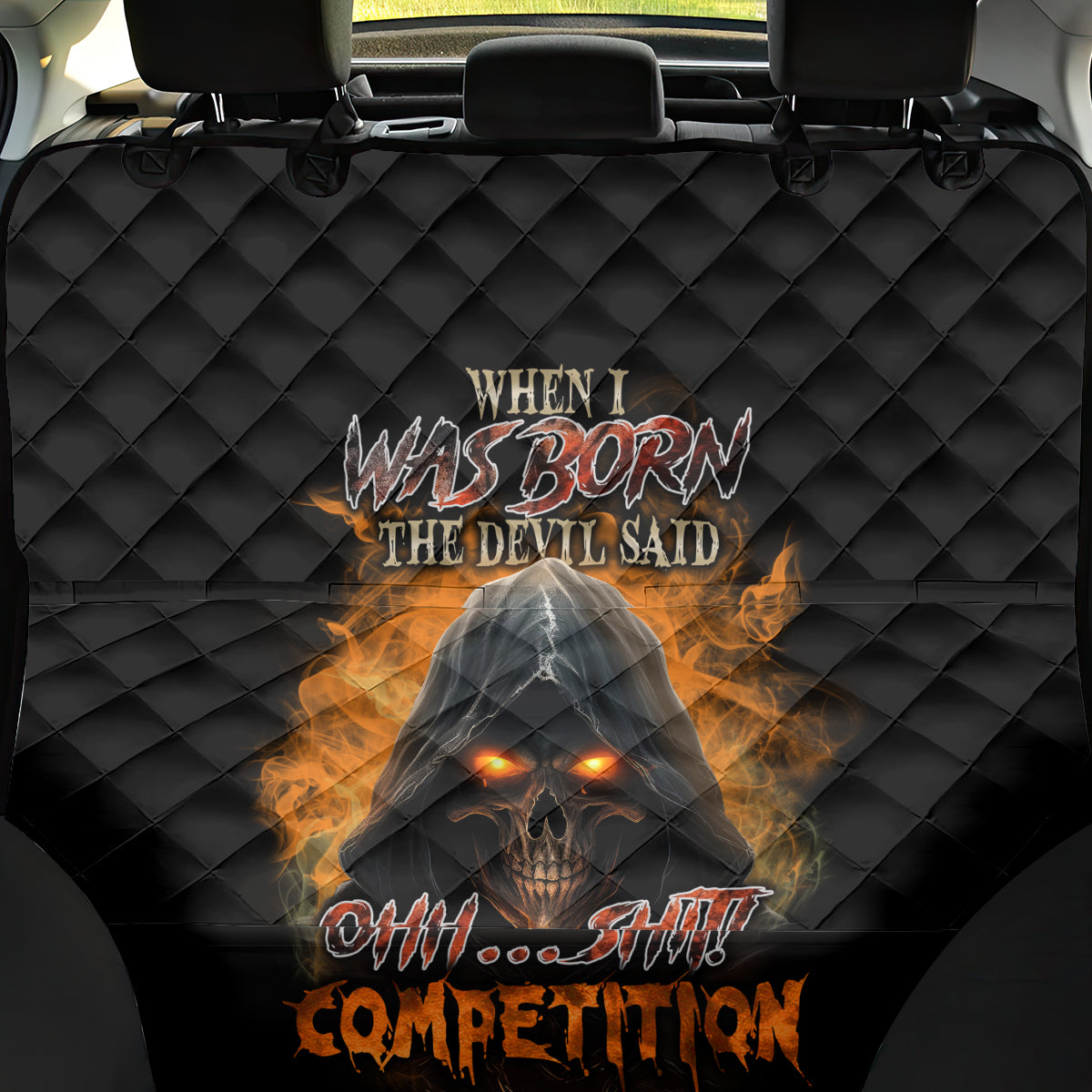 When I Was Born Reaper Fire Back Car Seat Cover - Wonder Print Shop