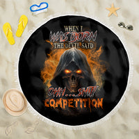 When I Was Born Reaper Fire Beach Blanket - Wonder Print Shop
