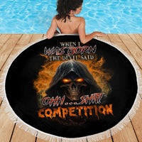 When I Was Born Reaper Fire Beach Blanket - Wonder Print Shop