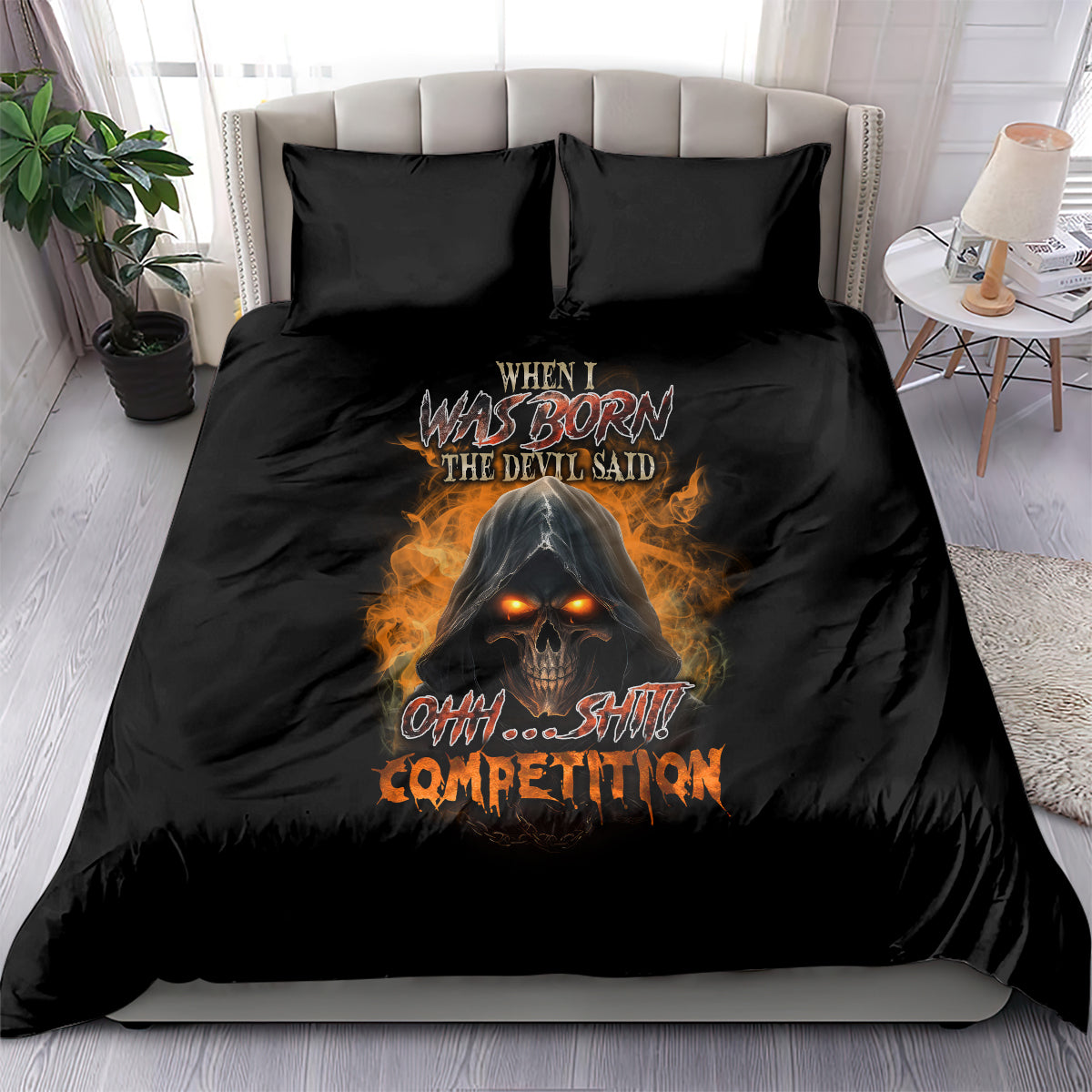 When I Was Born Reaper Fire Bedding Set - Wonder Print Shop