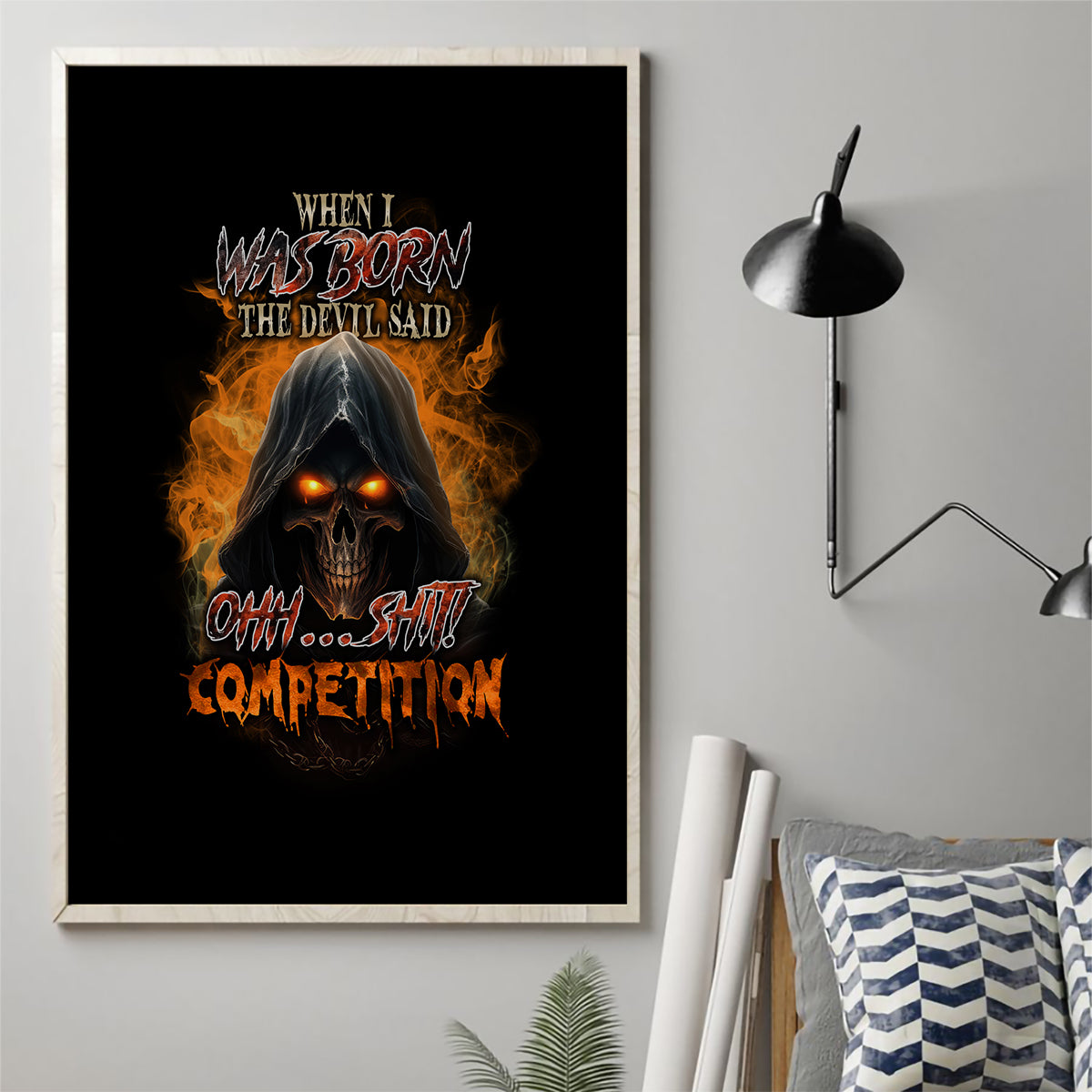 When I Was Born Reaper Fire Canvas Wall Art - Wonder Print Shop