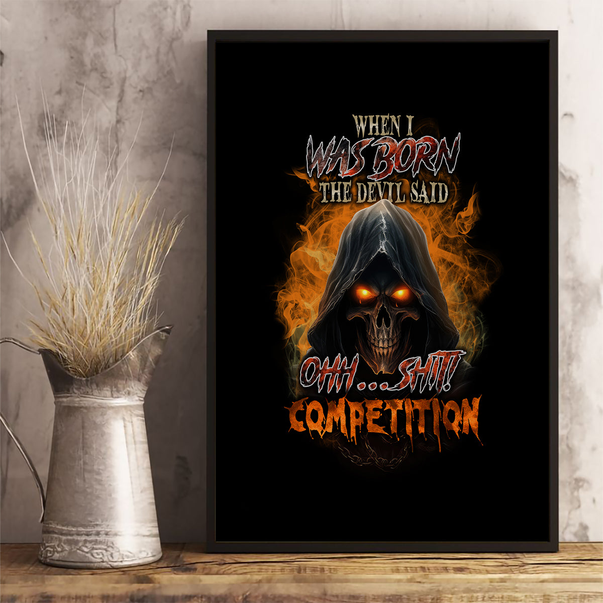 When I Was Born Reaper Fire Canvas Wall Art - Wonder Print Shop