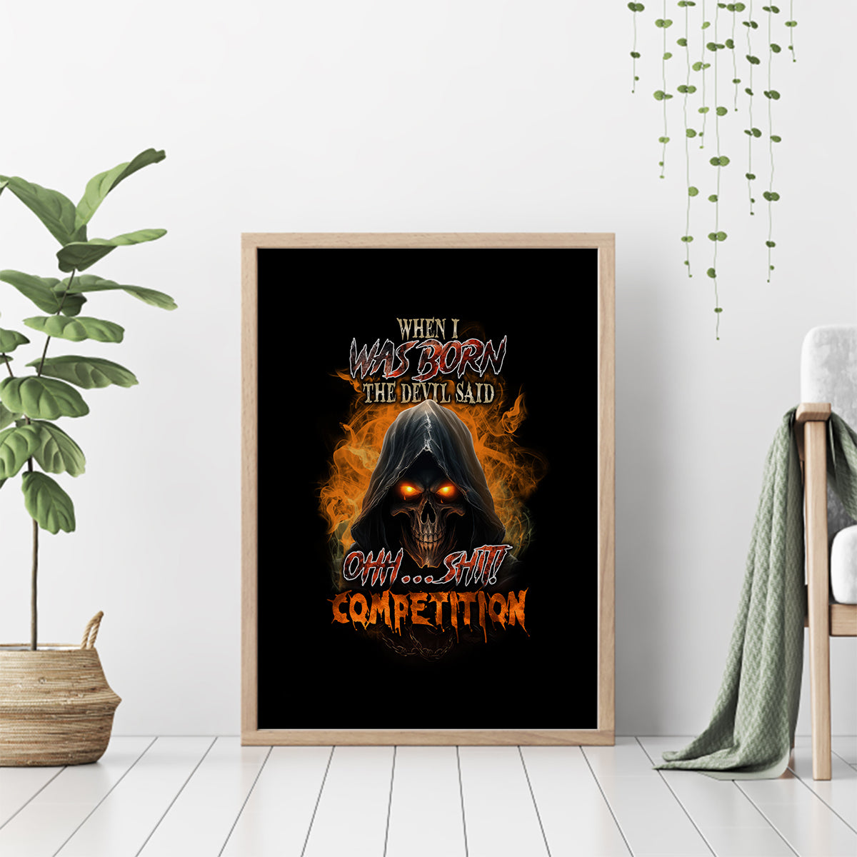 When I Was Born Reaper Fire Canvas Wall Art - Wonder Print Shop