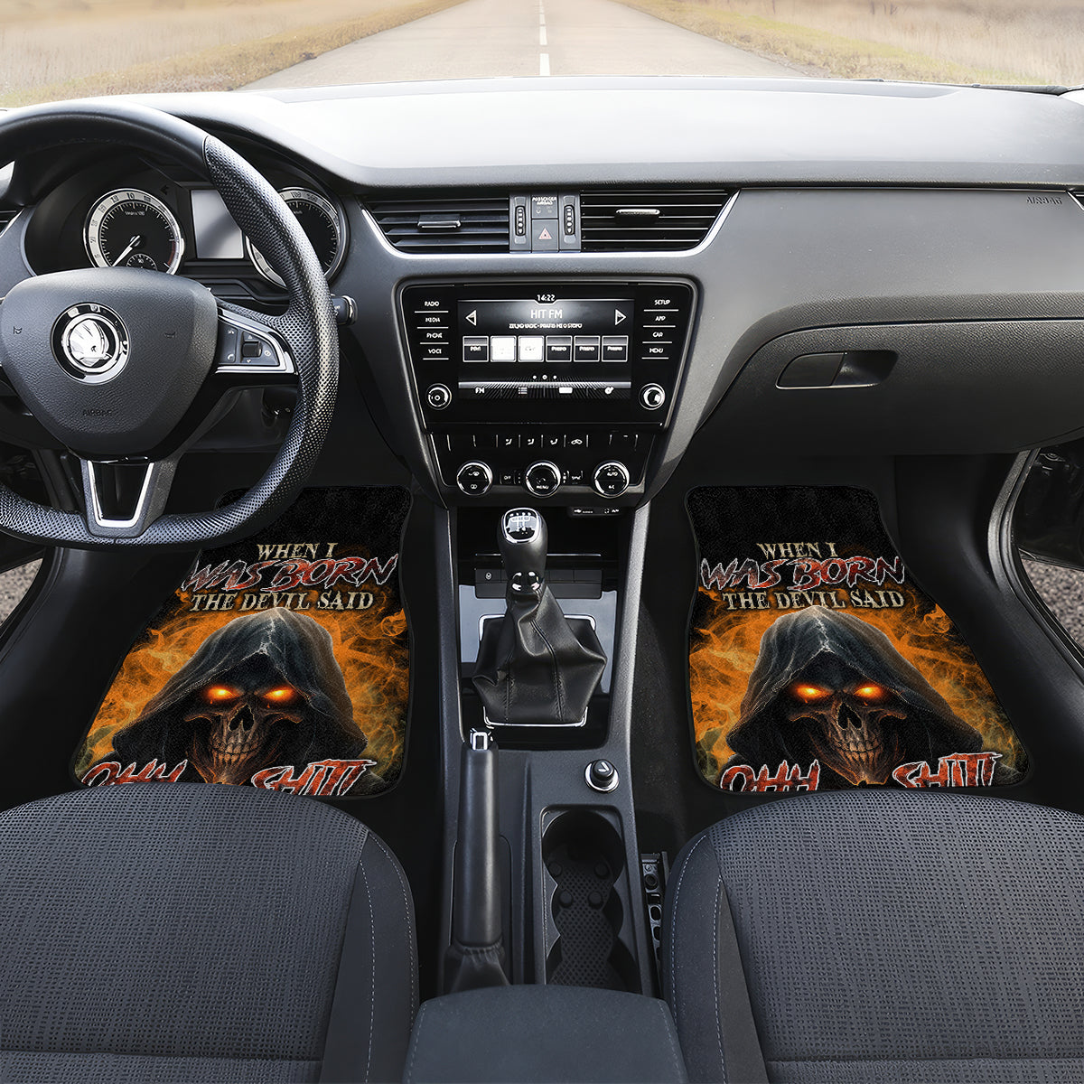 When I Was Born Reaper Fire Car Mats - Wonder Print Shop