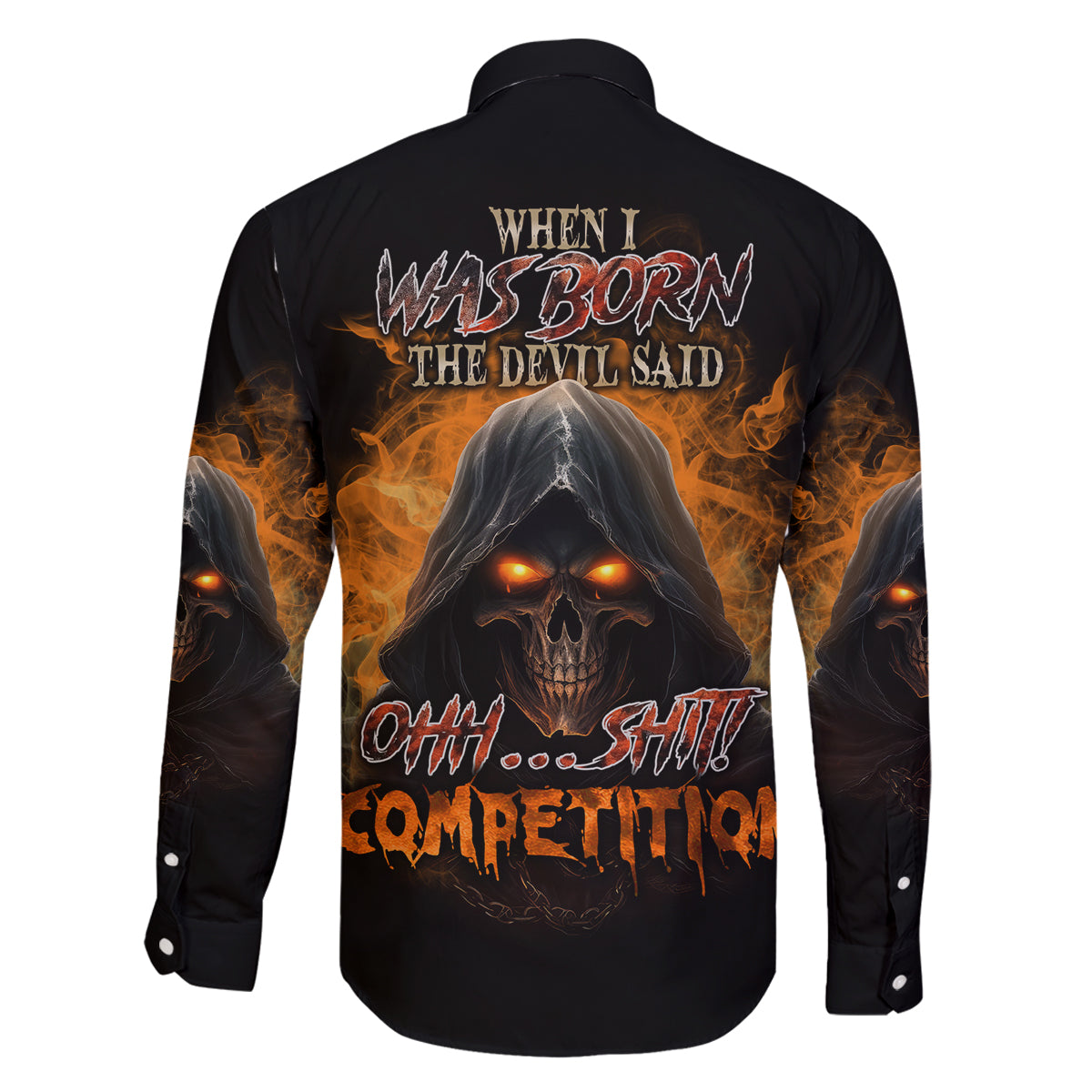 When I Was Born Reaper Fire Family Matching Mermaid Dress and Hawaiian Shirt - Wonder Print Shop