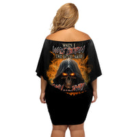 When I Was Born Reaper Fire Family Matching Off Shoulder Short Dress and Hawaiian Shirt - Wonder Print Shop
