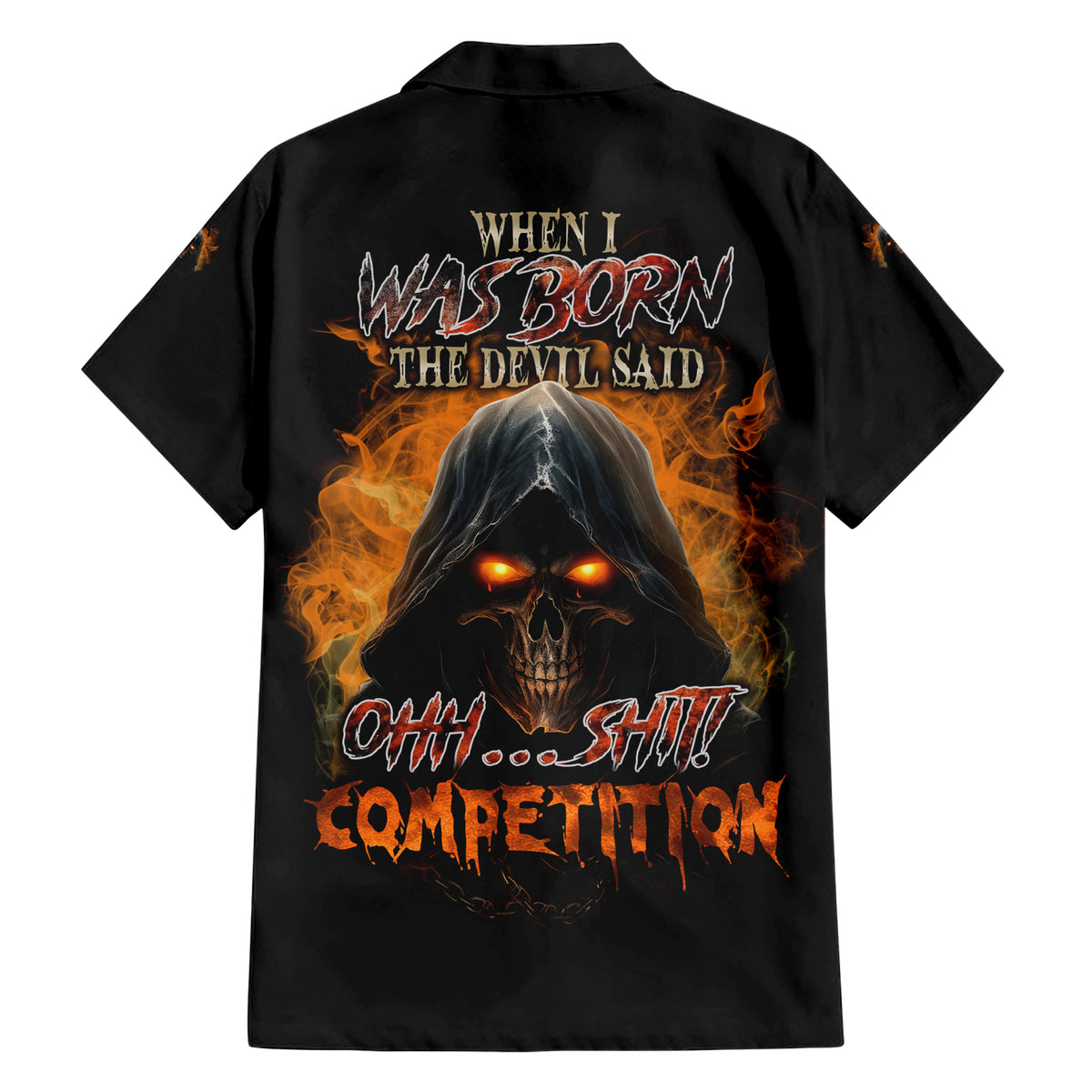 When I Was Born Reaper Fire Family Matching Short Sleeve Bodycon Dress and Hawaiian Shirt - Wonder Print Shop