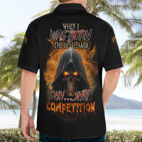 When I Was Born Reaper Fire Hawaiian Shirt - Wonder Print Shop