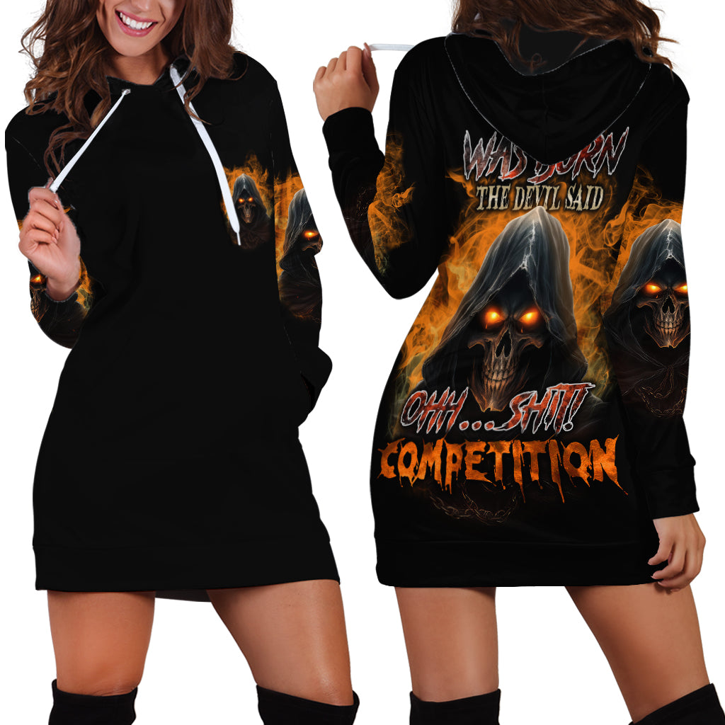 When I Was Born Reaper Fire Hoodie Dress - Wonder Print Shop